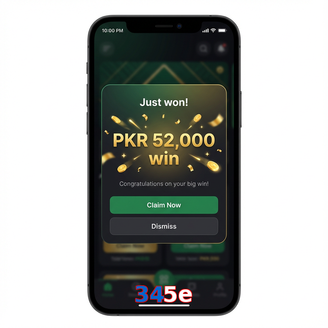 Main screen of 345E win page for PK players